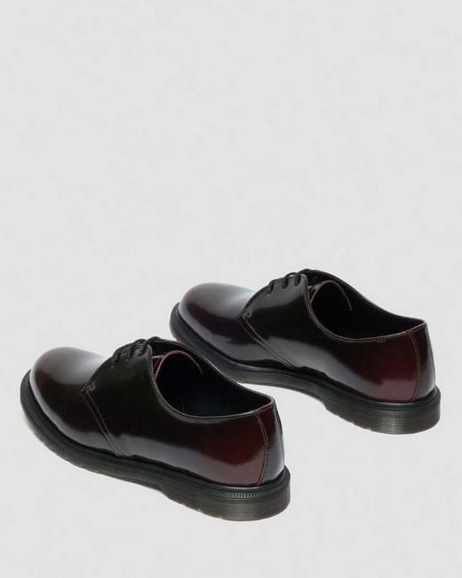 Dr. Martens Black Mayfare Rub Off Leather Shoes for men