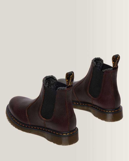 Dr. Martens Black 2976 Faux Fur Lined Grizzly Leather Chelsea Boots for men