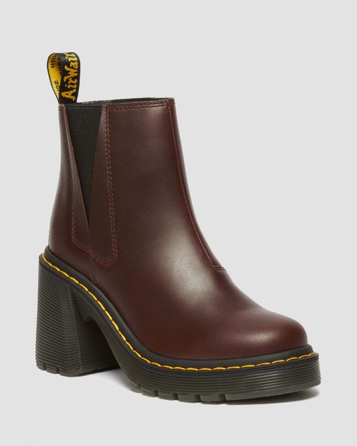 Dr. Martens Brown Spence Leather Flared Heel Chelsea Boots for men