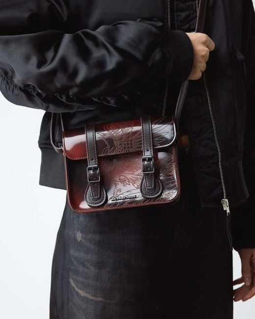 Dr. Martens White Phoenix Arcadia Leder Umhängetasche 18 Cm