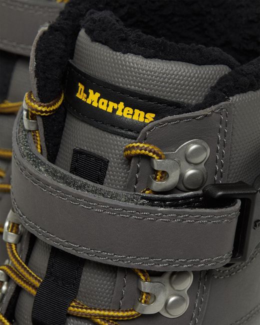 Dr. Martens Black Combs Tech Faux Fur Lined Utility Boots for men
