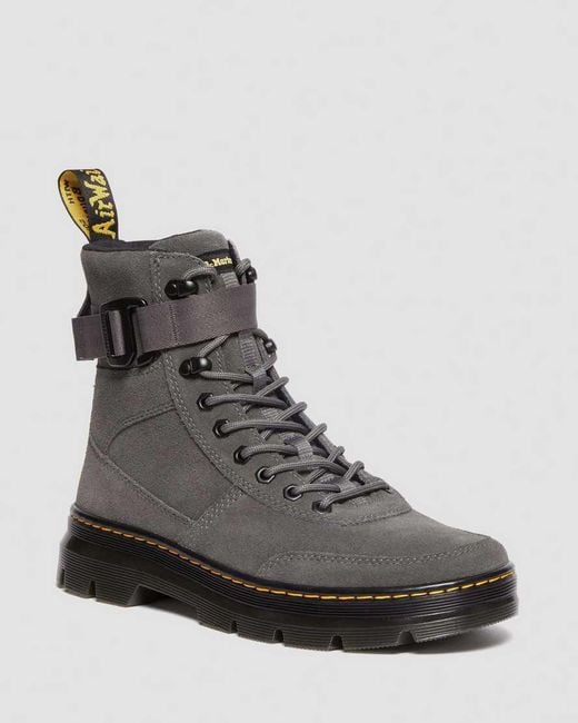Dr. Martens Black Combs Tech Canvas & Suede Utility Boots for men