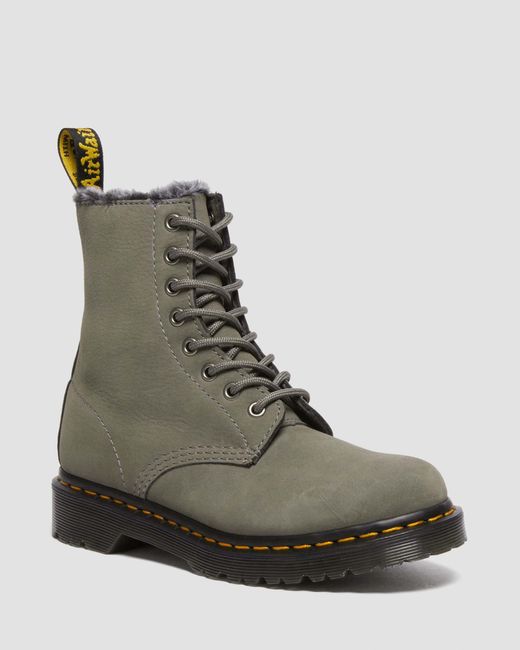 Dr. Martens Brown 1460 Serena Faux Fur Lined Nubuck Lace Up Boots