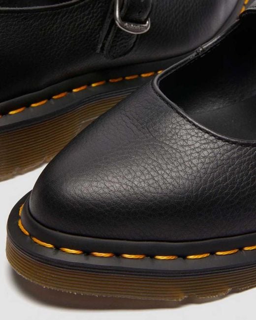 Dr. Martens Black Elphie Virginia Leather Mary Jane Shoes