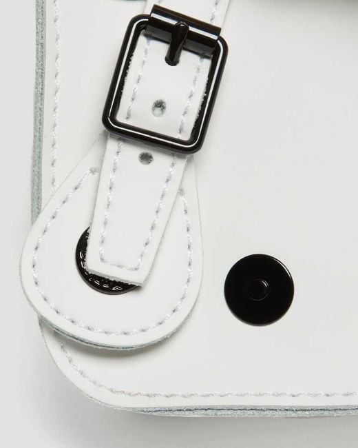 Dr. Martens White 7" Leather Satchel