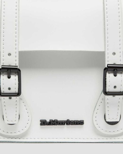 Dr. Martens White 7" Leather Satchel