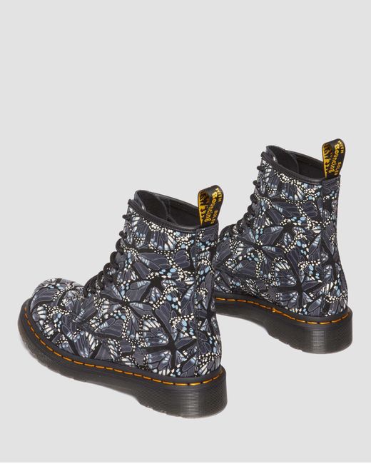 Dr. Martens Black 1460 Butterfly Print Suede Lace Up Boots