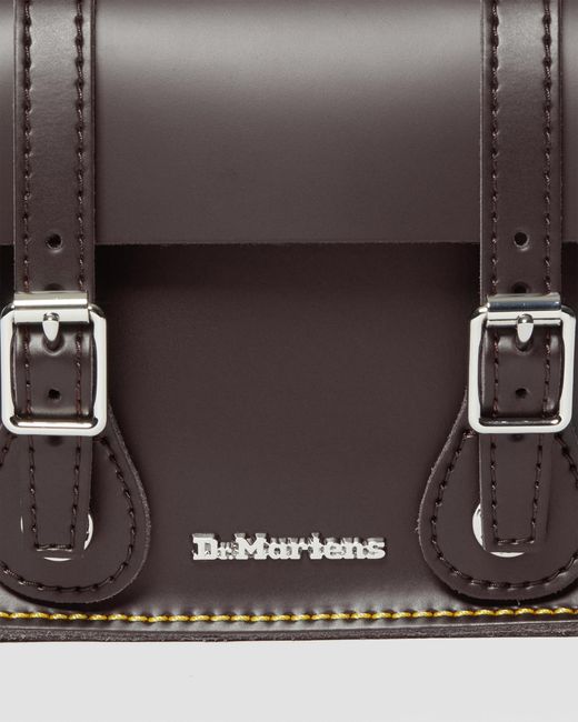 7 Inch Kiev Smooth Leather Crossbody Bag, Black