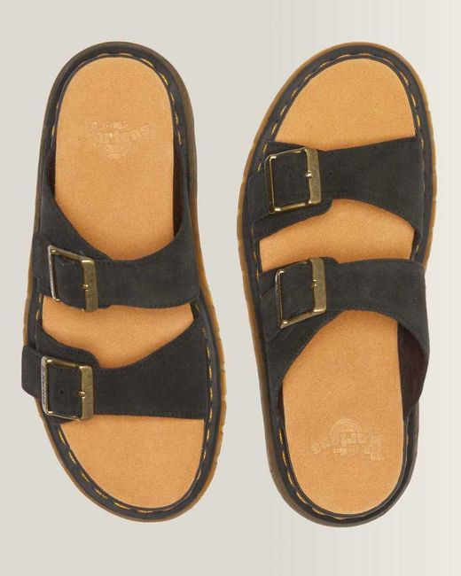 Dr. Martens Black Josef Suede Slides for men
