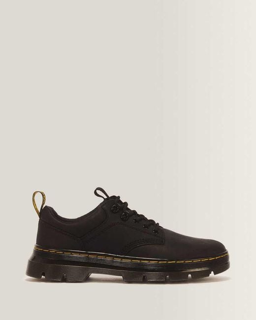 Dr. Martens Black Leather Reeder Extra Tough Utility Shoes for men