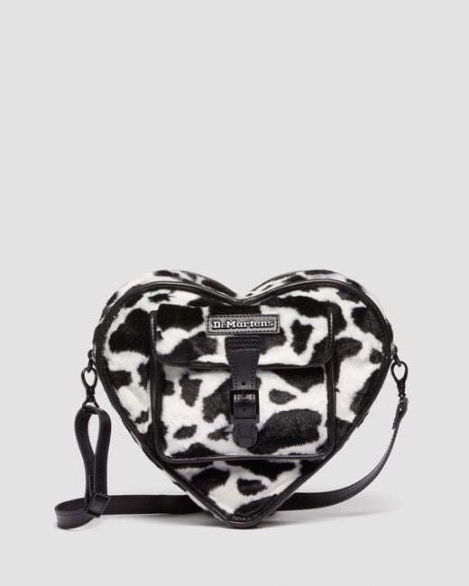 Dr. Martens Multicolor Leather Heart Shaped Faux Fur Cow Print Backpack