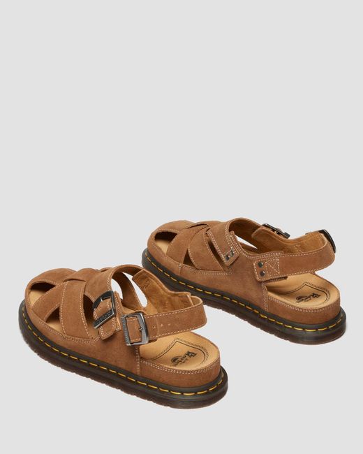 Dr Martens★ARCHIVE FISHERMAN SUEDE SANDALS★NATURAL TAN Archive fisherman suede sandals in Natural Tan | Dr. Martens