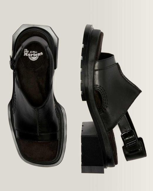 Dr. Martens Black Maybole Wanama Leather Sandals