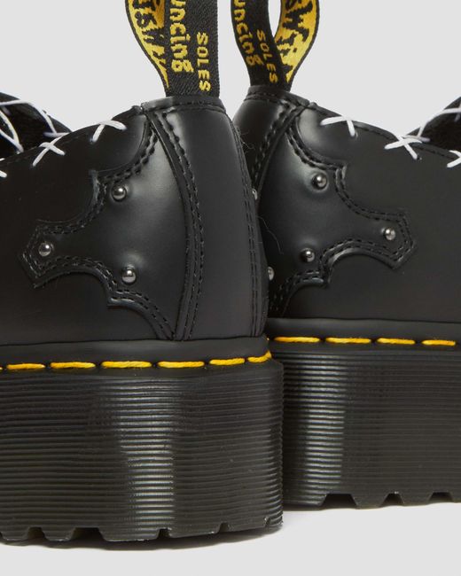 Creepers con plataforma ramsey de piel con estampado de cebra zapatos Dr. Martens de hombre de color Black