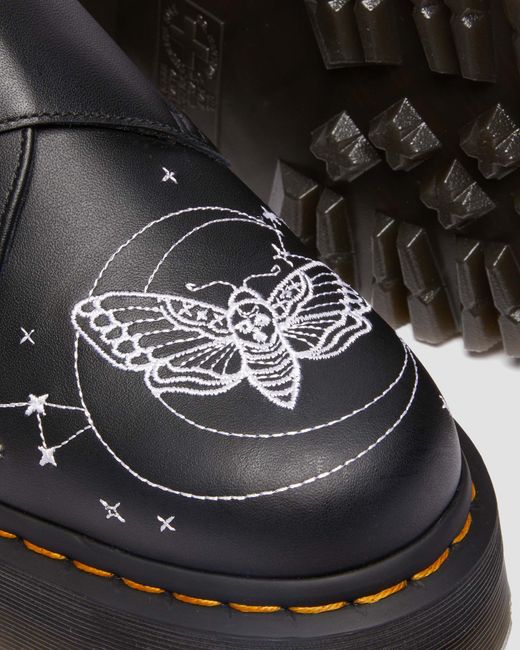 Dr. Martens Monk Celestial Moth Leather Platform Shoes in