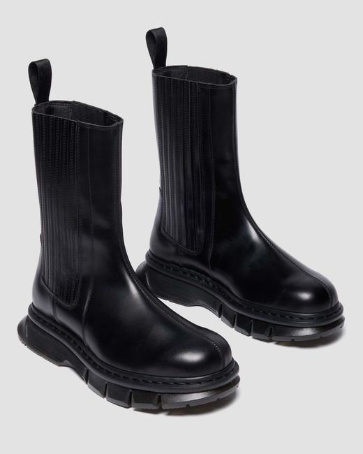 Dr. Martens Men's Black Waxy Leather 14Xx Qubist Chelsea Boots