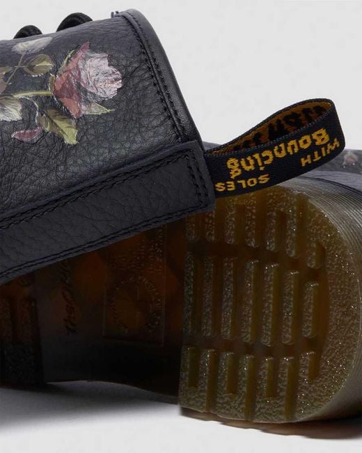 Dr. Martens Black 1460 Decayed Roses Leather Boots