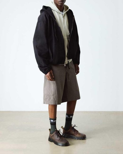 Dr. Martens Black Reeder Crazy Horse Leather Utility Shoes for men