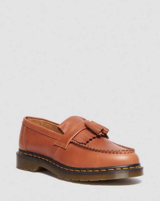 Dr. Martens Brown Adrian Carrara Leather Tassel Loafers for men