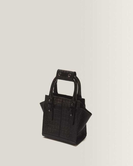 Dr. Martens Black X-Small Croc Emboss Leather Tote Bag