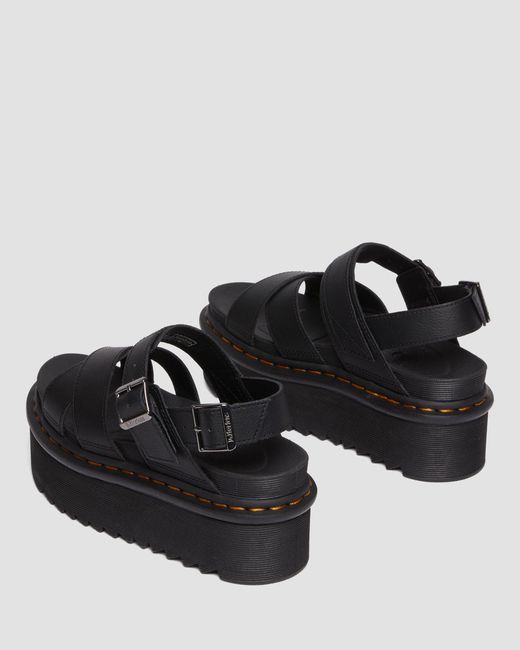 Dr. Martens Voss Ii Athena Leather Strap Platform Sandals in Black | Lyst