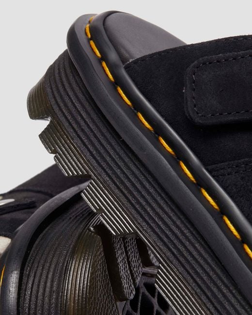 Dr. Martens Zebzag Suède Met Fleece Gevoerde Platform Mules in het Black voor heren