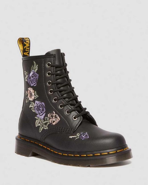 Dr. Martens Black 1460 Vonda Floral Reclaimed Leather Boots