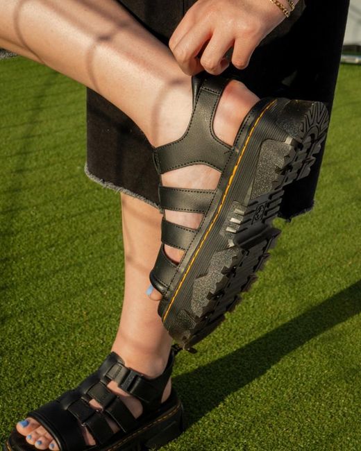 Dr. Martens Black Mattison 3 Strap Sandals