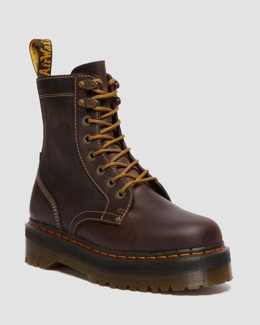 Dr. Martens Brown Jadon Crazy Horse Leather Platform Boots for men