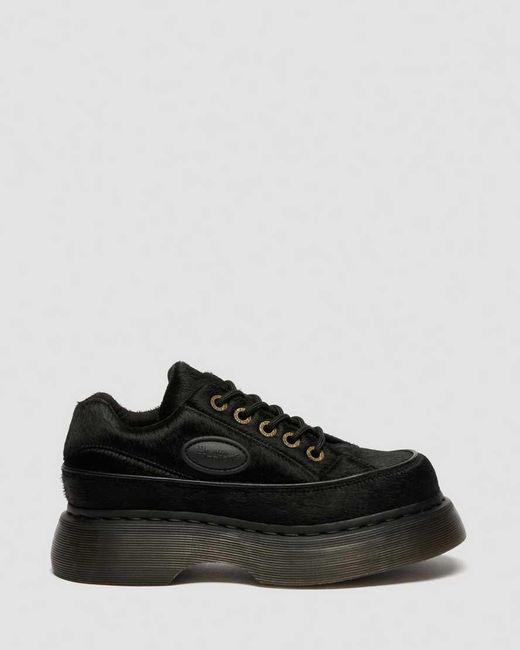 Dr. Martens Black Buzz 5-Eye Hair On Leather Shoes