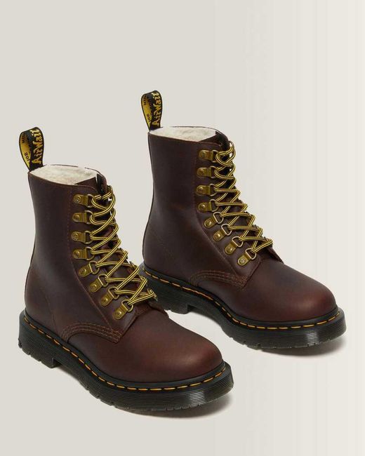 Dr. Martens Brown 1460 Pascal Dm's Wintergrip Leather Ankle Boots Dark