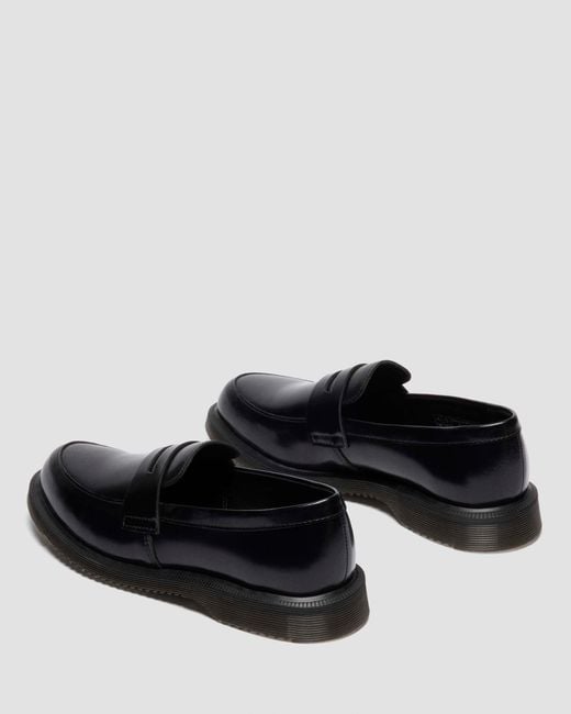 Dr. Martens Black Temara Polished Smooth Leather Loafers