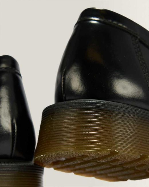 Dr. Martens Black Adrian Snaffle Smooth Leather Tassel Loafers for men