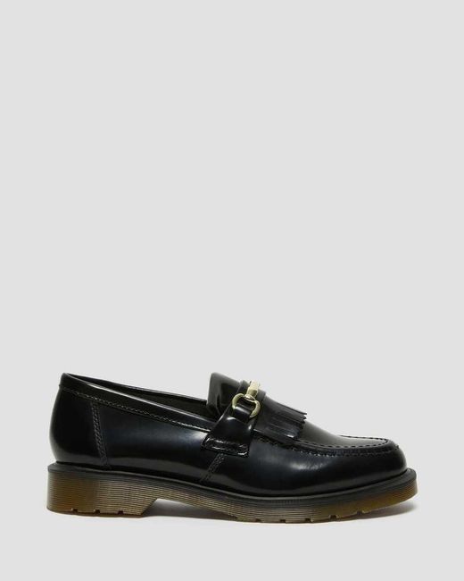 Dr. Martens Black Adrian Snaffle Smooth Leather Tassel Loafers for men