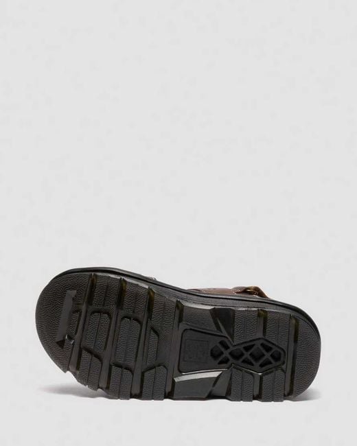 Dr. Martens Brown Zebzag Crazy Horse Leather Sandals for men