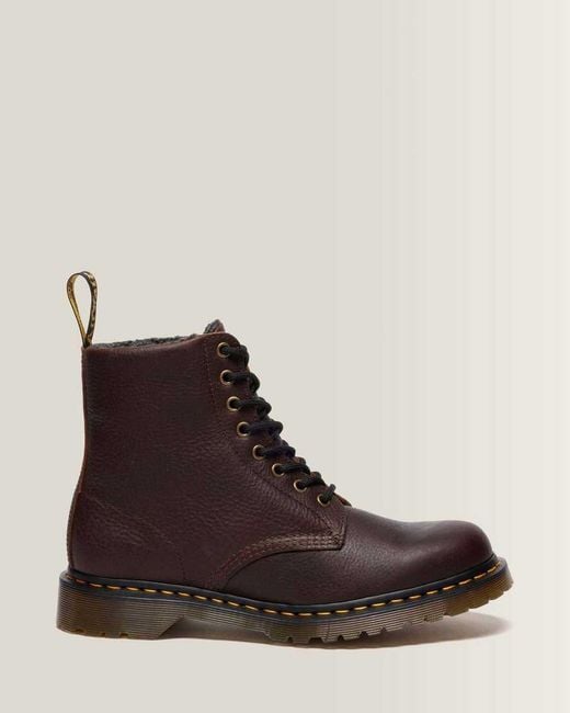 Dr. Martens Brown 1460 Fleece Lined Grizzly Leather Boots for men