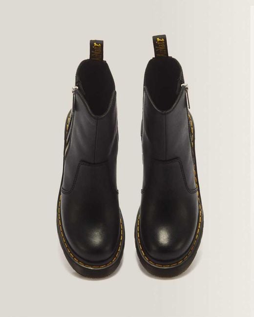 Dr. Martens Black Spence Zip Sendal Leather Heeled Boots