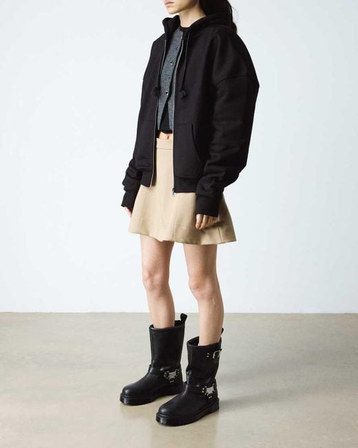 Dr. Martens Black Anistone Hi Leather Biker Boots