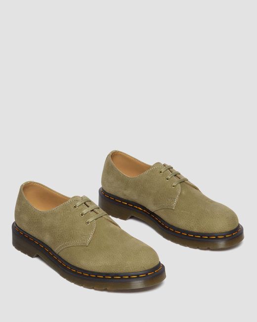 Dr. Martens Green 1461 Tumbled Nubuck Leather Oxford Shoes for men