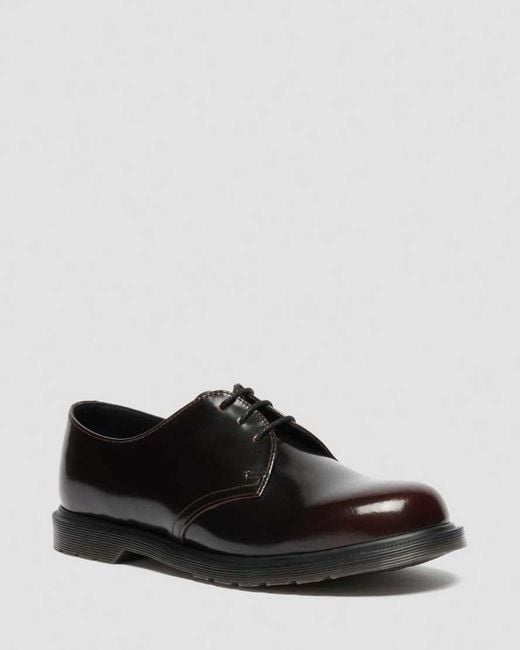 Dr. Martens Black Mayfare Rub Off Leather Shoes for men
