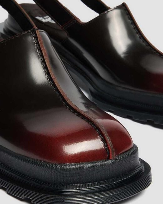 Dr. Martens Black Maybole Square Toe Rub Off Leather Mules