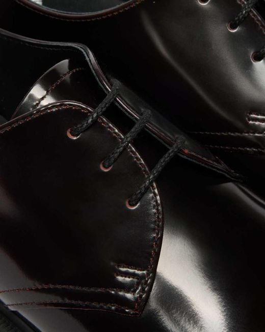Dr. Martens Black Mayfare Rub Off Leather Shoes for men