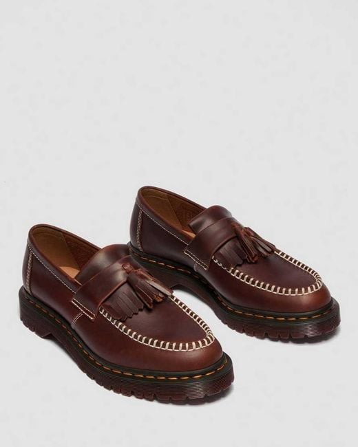 Dr. Martens Brown Adrian Orleans Leather Tassel Loafers for men