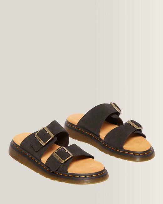 Dr. Martens Black Josef Suede Slides for men