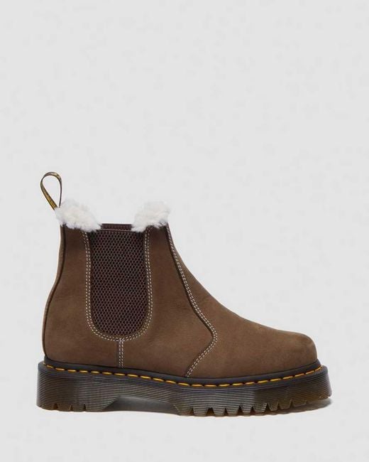 Dr. Martens Brown 2976 Bex Faux Fur-Lined Platform Chelsea Boots