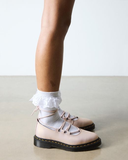 輝く【Dr.Martens】Elphie II イリデッセント バレリーナ Dr. Martens Elphie Ii Iridescent Leather Ballet Flats Shoes