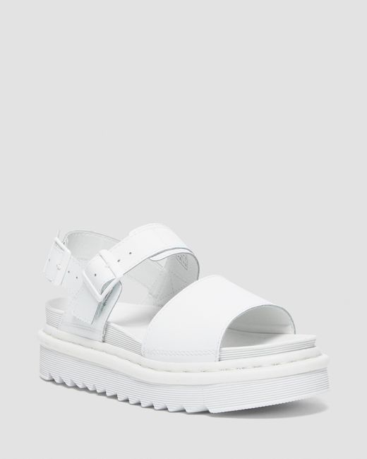 Dr. Martens Voss Leather Studded Sandals in White | Neon