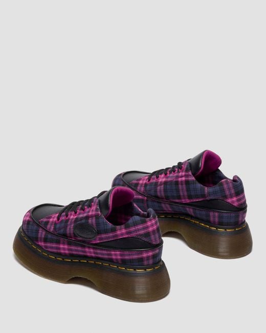 Dr. Martens Purple Buzz 5-Eye Tartan Shoes