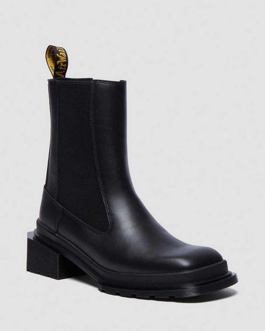 Dr. Martens Black Maybole Square Toe Leather Chelsea Boots