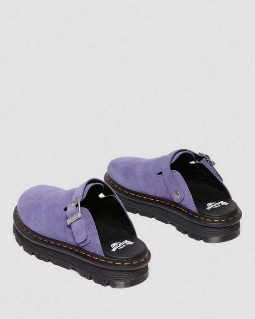 Dr. Martens Purple Zebzag Suede Casual Slingback Platform Mules for men